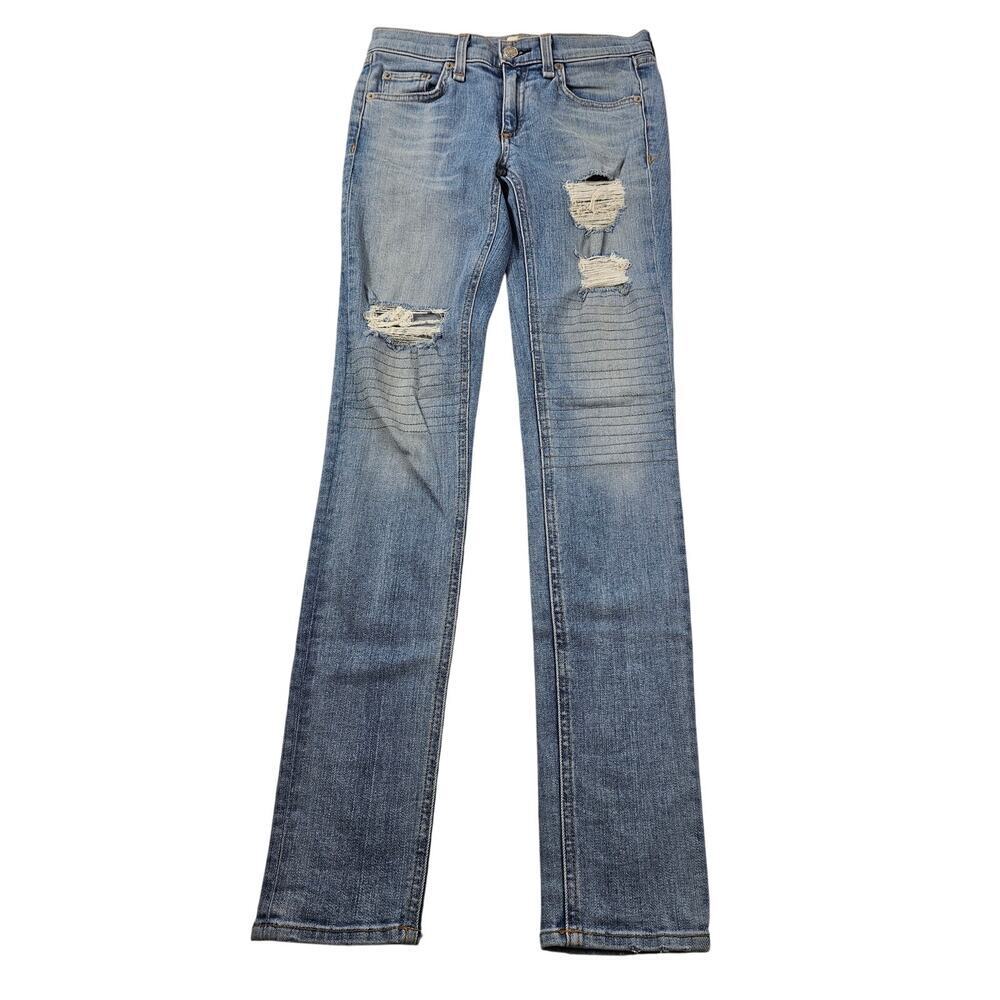 Rag & Bone Jeans 25 Blue Skinny Ripped Distressed Destroyed Casual thrasher EUC